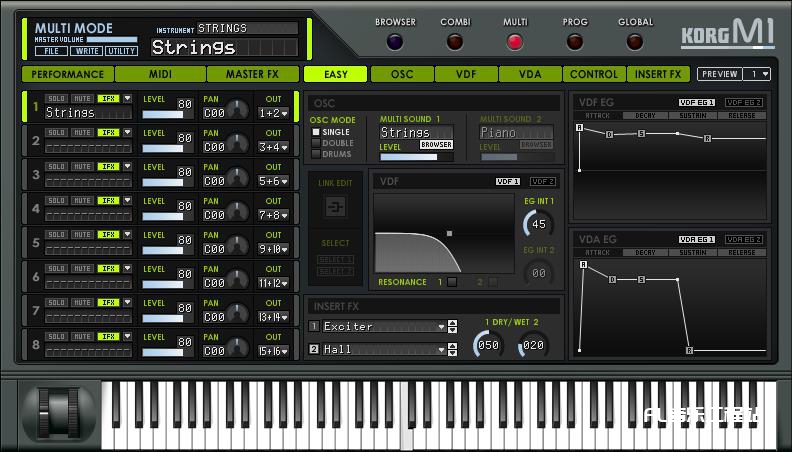 Korg M1 合成器 (Win/Mac)